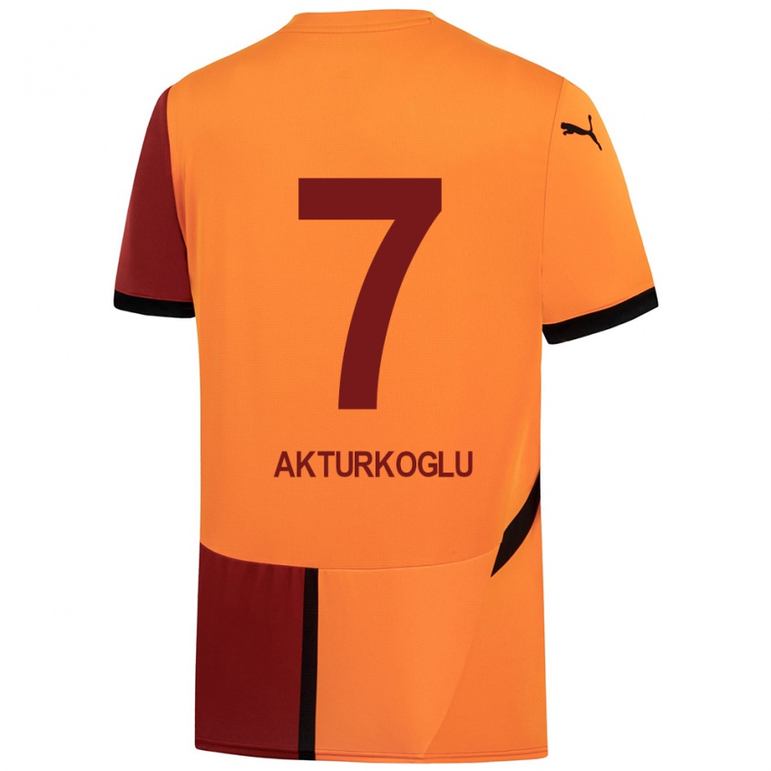 Uomo Maglia Kerem Aktürkoğlu #7 Giallo Rosso Kit Gara Home 2024/25 Maglietta