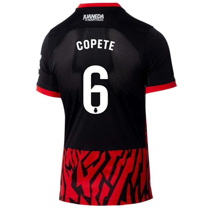 Uomo Maglia José Copete #6 Nero Rosso Kit Gara Home 2024/25 Maglietta