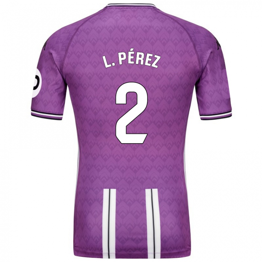 Uomo Maglia Luis Pérez #2 Viola Bianco Kit Gara Home 2024/25 Maglietta