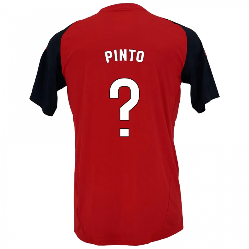 Uomo Maglia Yidne Pinto #0 Rosso Nero Kit Gara Home 2024/25 Maglietta