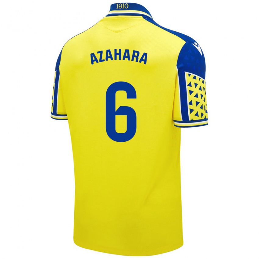 Uomo Maglia Azahara #6 Giallo Blu Kit Gara Home 2024/25 Maglietta