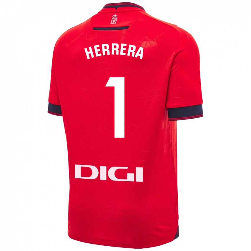 Uomo Maglia Sergio Herrera #1 Rosso Bianco Kit Gara Home 2024/25 Maglietta