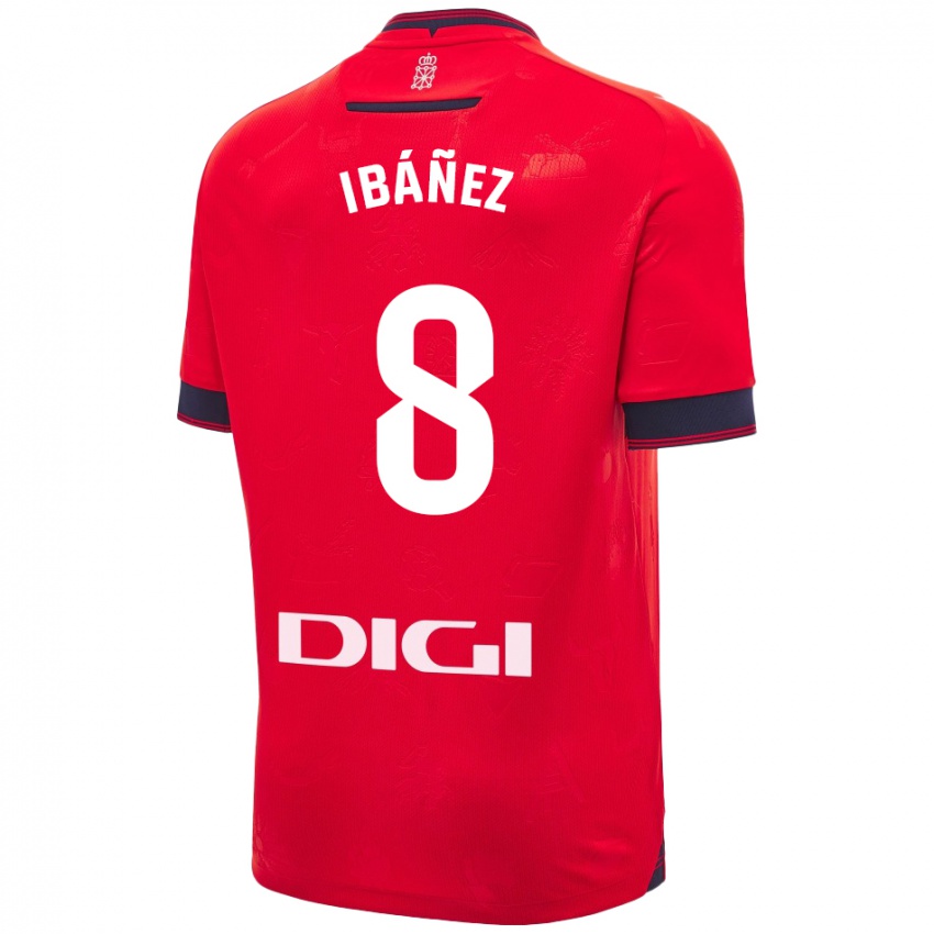 Uomo Maglia Pablo Ibáñez #8 Rosso Bianco Kit Gara Home 2024/25 Maglietta