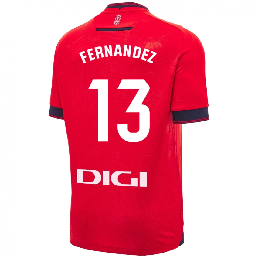 Uomo Maglia Aitor Fernández #13 Rosso Bianco Kit Gara Home 2024/25 Maglietta