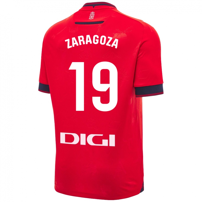 Uomo Maglia Bryan Zaragoza #19 Rosso Bianco Kit Gara Home 2024/25 Maglietta