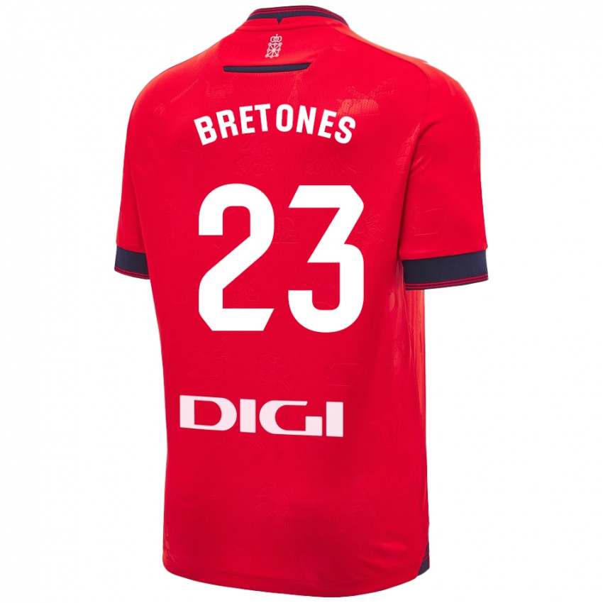 Uomo Maglia Abel Bretones #23 Rosso Bianco Kit Gara Home 2024/25 Maglietta