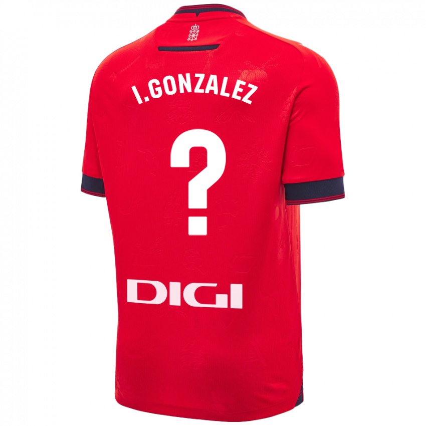 Uomo Maglia Iker González #0 Rosso Bianco Kit Gara Home 2024/25 Maglietta