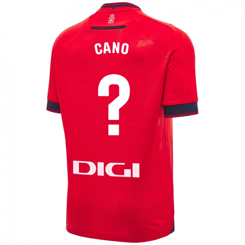 Uomo Maglia Javi Caño #0 Rosso Bianco Kit Gara Home 2024/25 Maglietta