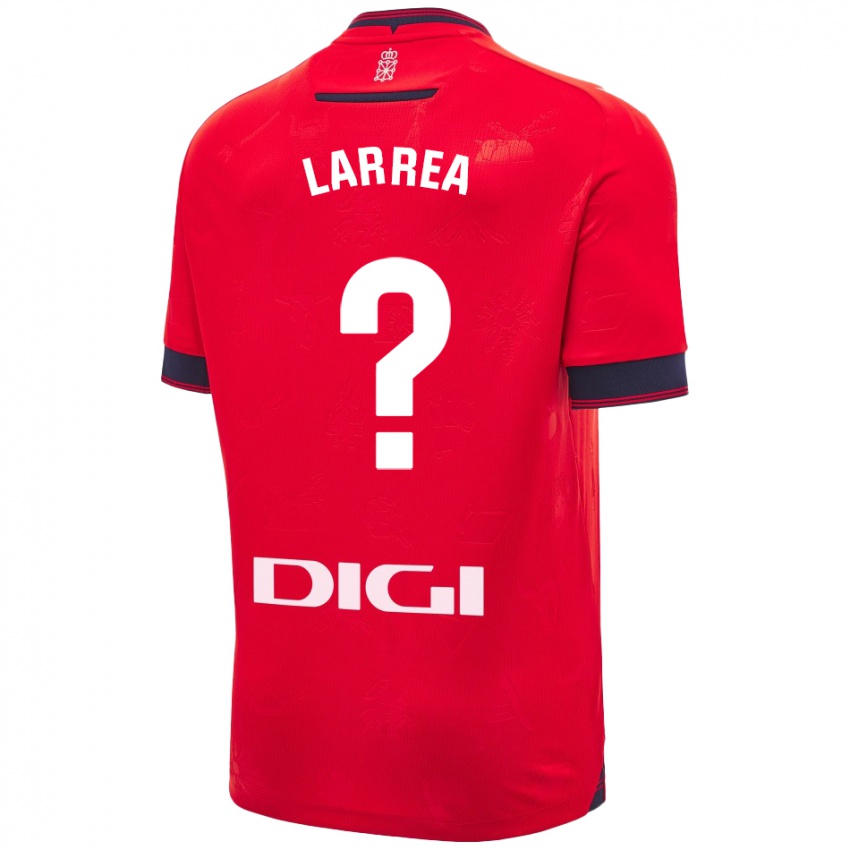 Uomo Maglia Unai Larrea #0 Rosso Bianco Kit Gara Home 2024/25 Maglietta