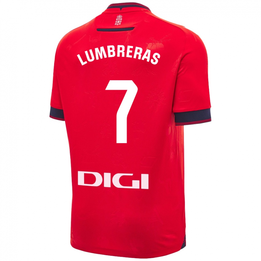 Uomo Maglia Carlos Lumbreras #7 Rosso Bianco Kit Gara Home 2024/25 Maglietta