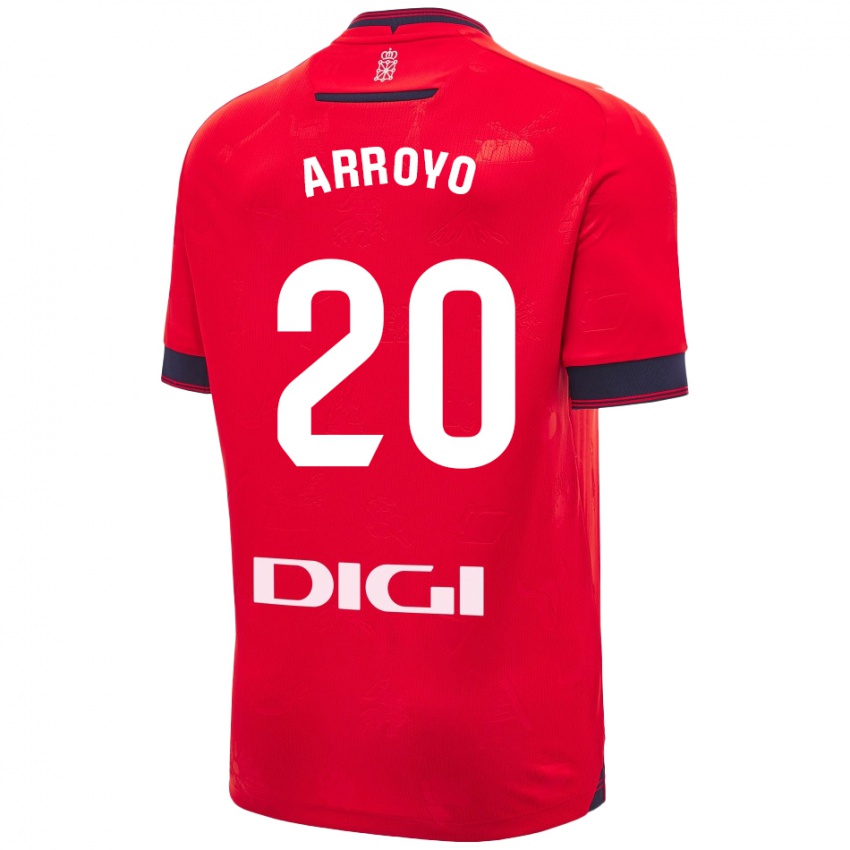 Uomo Maglia Roberto Arroyo #20 Rosso Bianco Kit Gara Home 2024/25 Maglietta