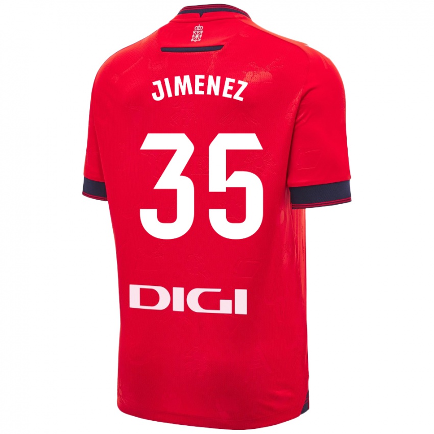 Uomo Maglia Álex Jimenez #35 Rosso Bianco Kit Gara Home 2024/25 Maglietta