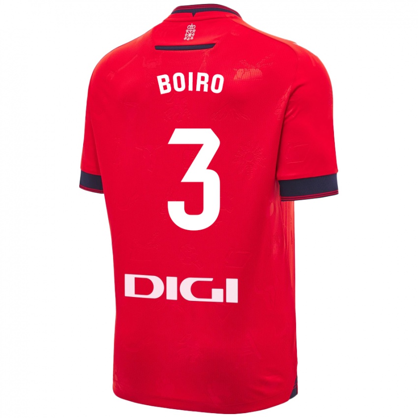 Uomo Maglia Adama Boiro #3 Rosso Bianco Kit Gara Home 2024/25 Maglietta