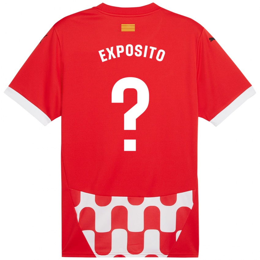 Uomo Maglia Samu Exposito #0 Rosso Bianco Kit Gara Home 2024/25 Maglietta