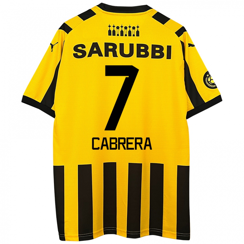 Uomo Maglia Javier Cabrera #7 Giallo Nero Kit Gara Home 2024/25 Maglietta