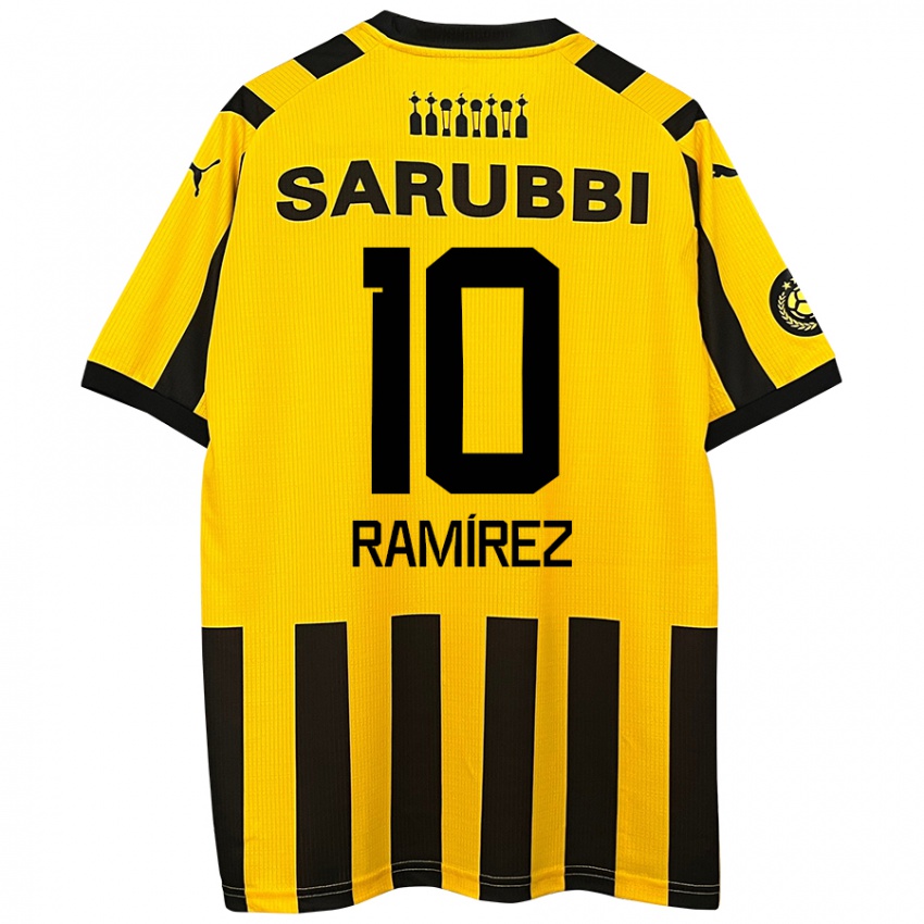 Uomo Maglia Gastón Ramírez #10 Giallo Nero Kit Gara Home 2024/25 Maglietta