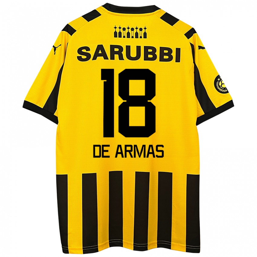 Uomo Maglia Nahuel De Armas #18 Giallo Nero Kit Gara Home 2024/25 Maglietta