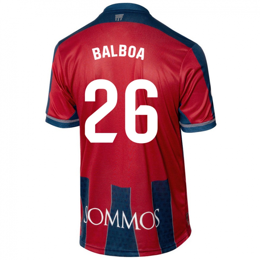 Uomo Maglia Álex Balboa #26 Rosso Blu Kit Gara Home 2024/25 Maglietta