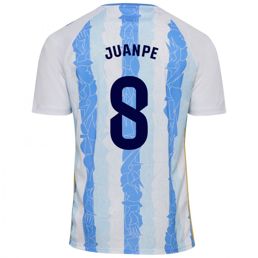 Uomo Maglia Juanpe #8 Bianco Blu Kit Gara Home 2024/25 Maglietta