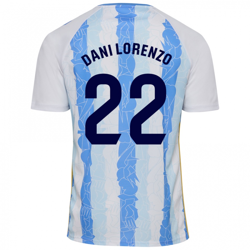 Uomo Maglia Dani Lorenzo #22 Bianco Blu Kit Gara Home 2024/25 Maglietta