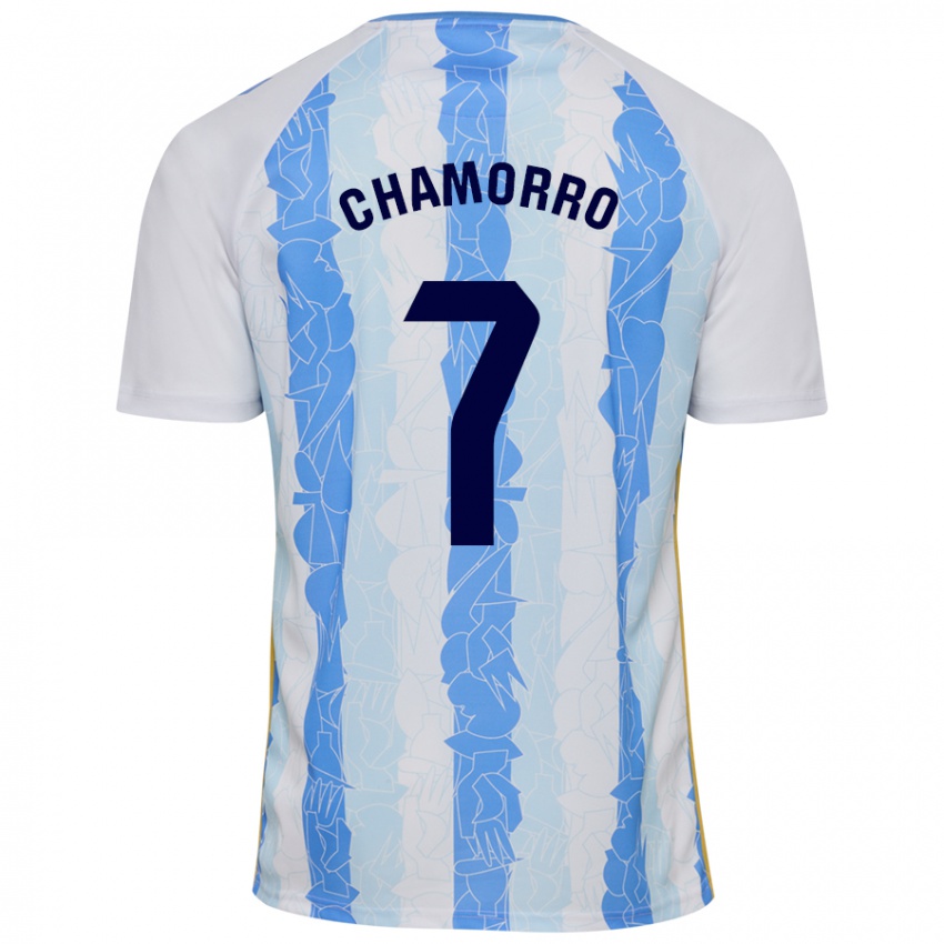 Uomo Maglia Alexis Chamorro #7 Bianco Blu Kit Gara Home 2024/25 Maglietta