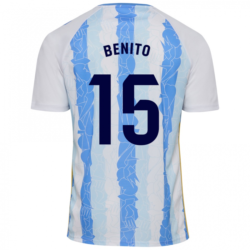 Uomo Maglia Iván Benito #15 Bianco Blu Kit Gara Home 2024/25 Maglietta