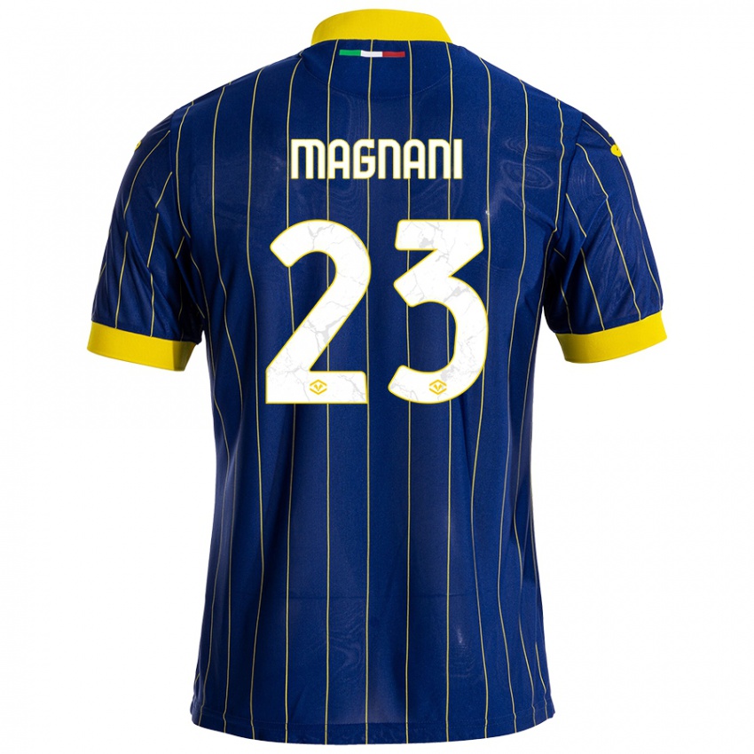 Uomo Maglia Giangiacomo Magnani #23 Blu Giallo Kit Gara Home 2024/25 Maglietta