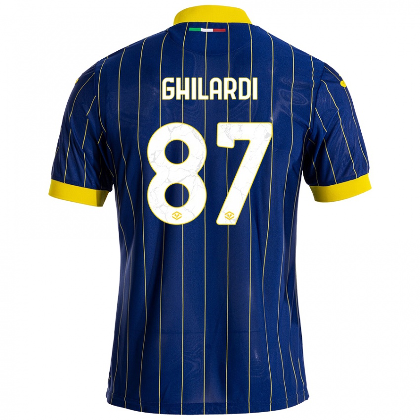 Uomo Maglia Daniele Ghilardi #87 Blu Giallo Kit Gara Home 2024/25 Maglietta