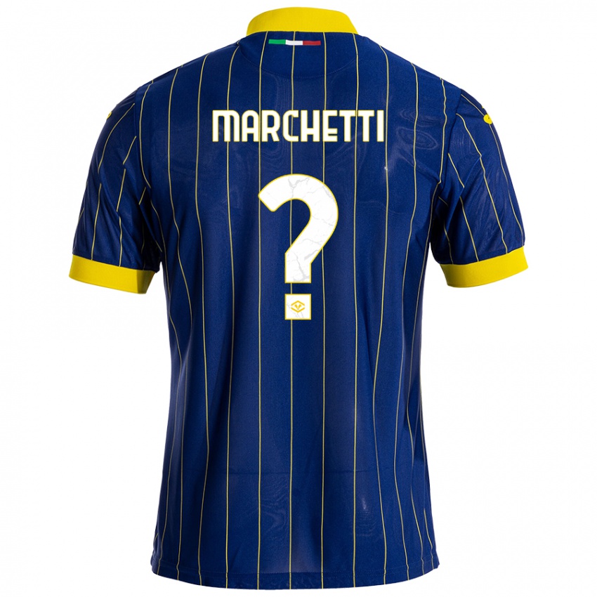 Uomo Maglia Nicolò Marchetti #0 Blu Giallo Kit Gara Home 2024/25 Maglietta