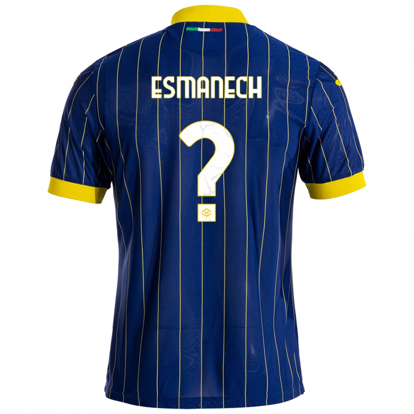 Uomo Maglia Inigo Esmanech #0 Blu Giallo Kit Gara Home 2024/25 Maglietta