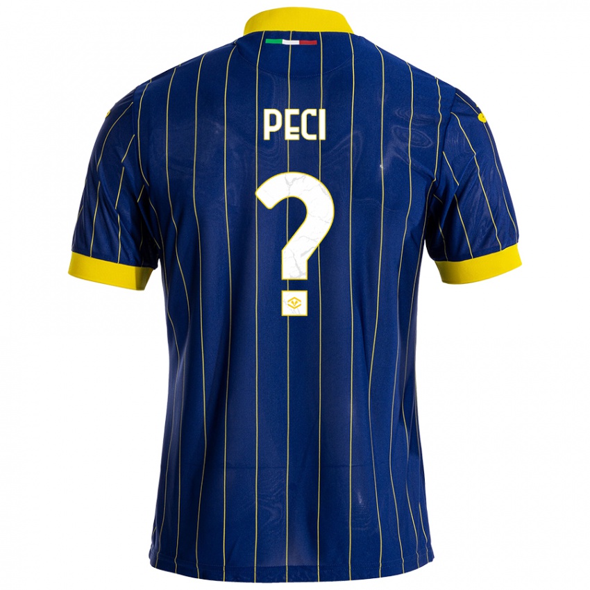 Uomo Maglia Jurgen Peci #0 Blu Giallo Kit Gara Home 2024/25 Maglietta