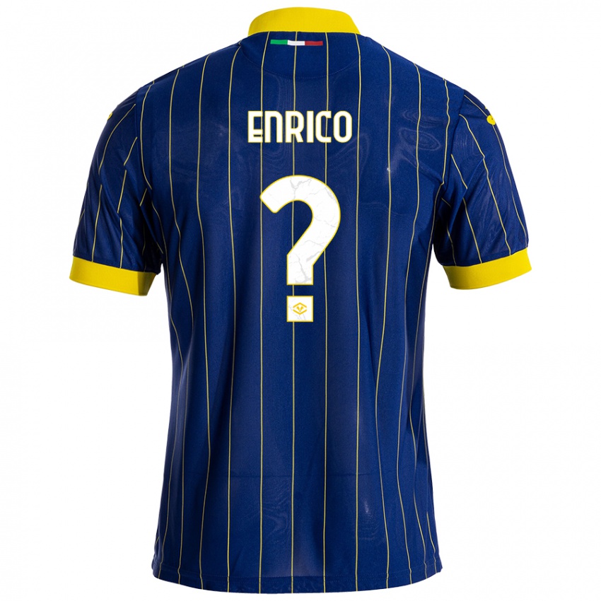 Uomo Maglia Enrico Minucelli #0 Blu Giallo Kit Gara Home 2024/25 Maglietta