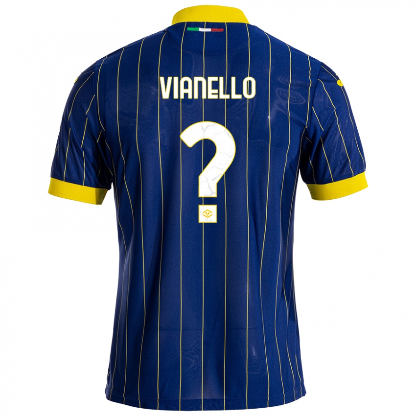 Uomo Maglia Diego Vianello #0 Blu Giallo Kit Gara Home 2024/25 Maglietta