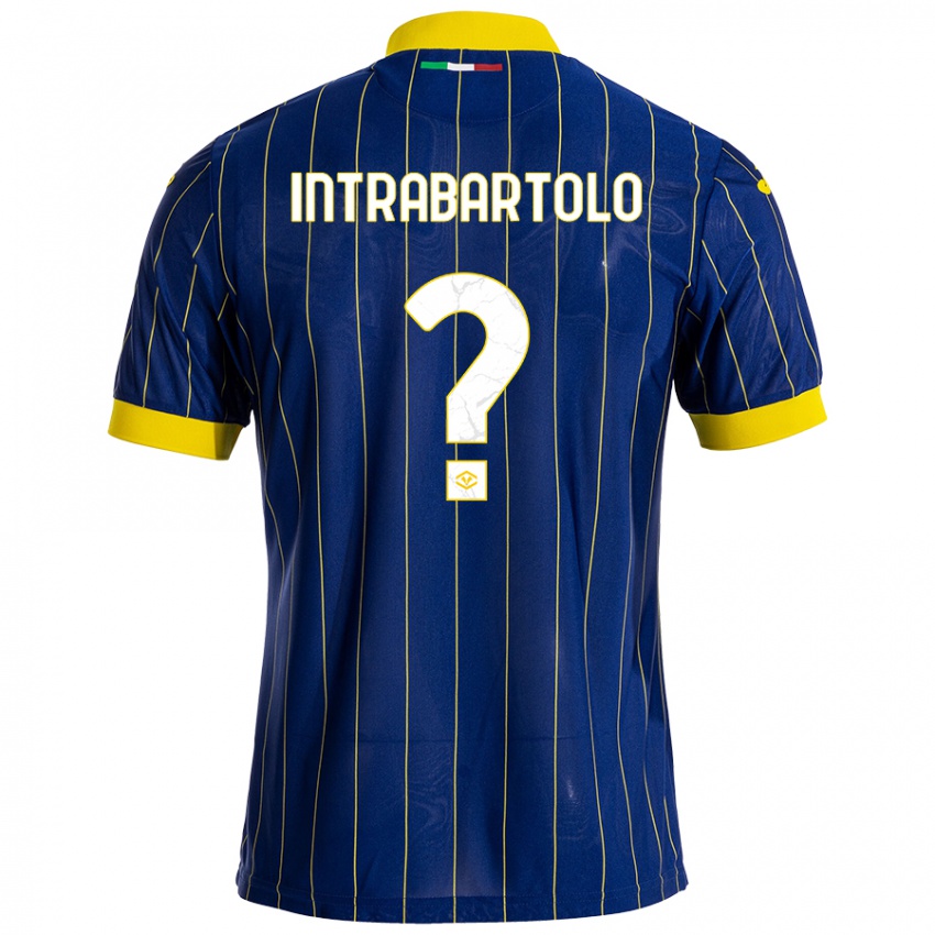 Uomo Maglia Denis Intrabartolo #0 Blu Giallo Kit Gara Home 2024/25 Maglietta