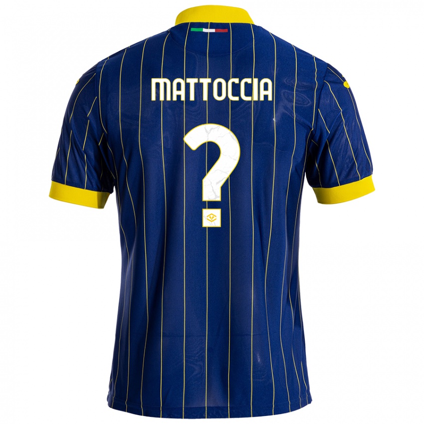 Uomo Maglia Riccardo Mattoccia #0 Blu Giallo Kit Gara Home 2024/25 Maglietta