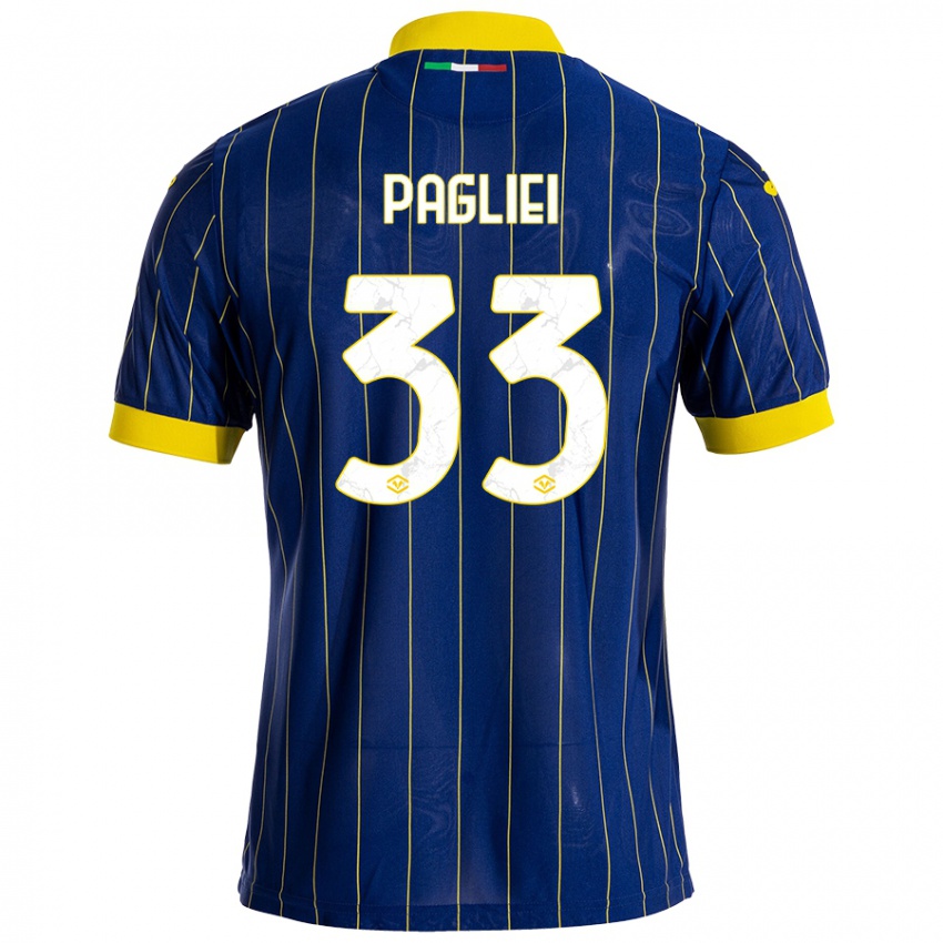 Uomo Maglia Matteo Pagliei #33 Blu Giallo Kit Gara Home 2024/25 Maglietta