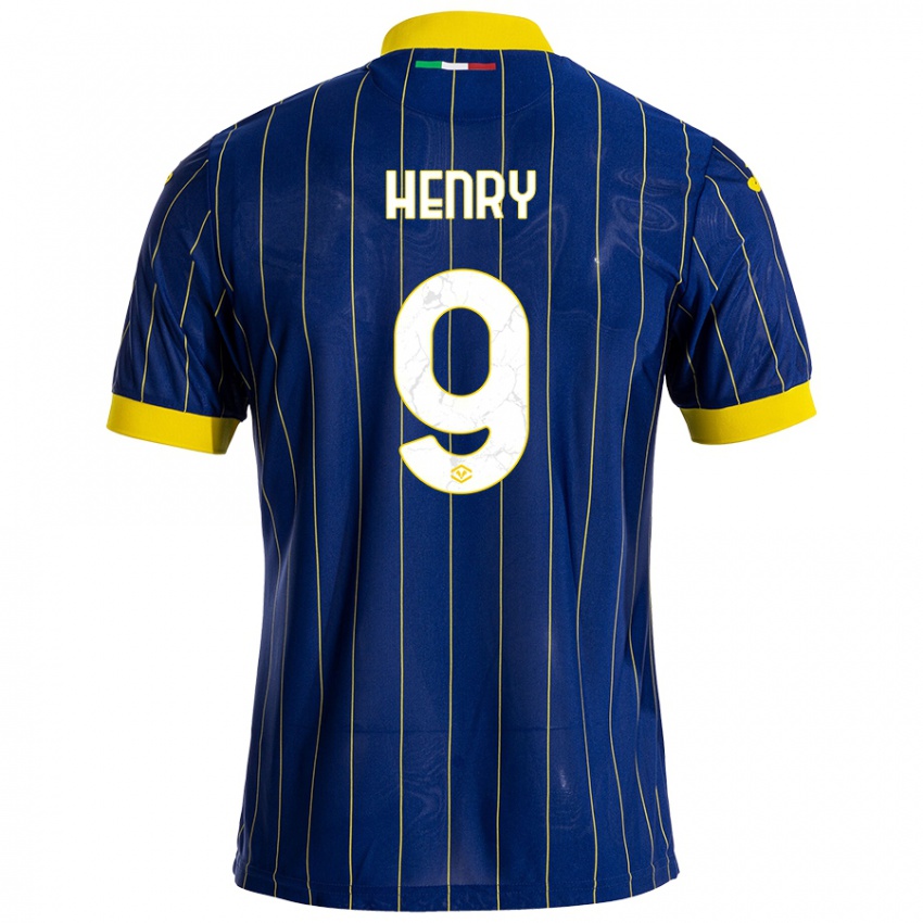 Uomo Maglia Thomas Henry #9 Blu Giallo Kit Gara Home 2024/25 Maglietta