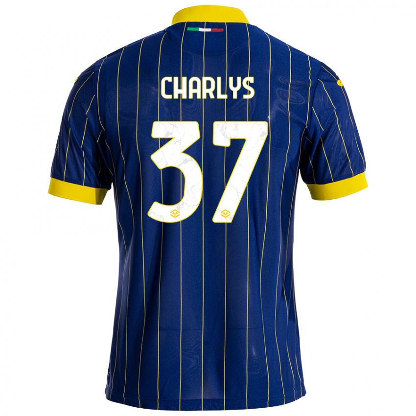 Uomo Maglia Charlys #37 Blu Giallo Kit Gara Home 2024/25 Maglietta