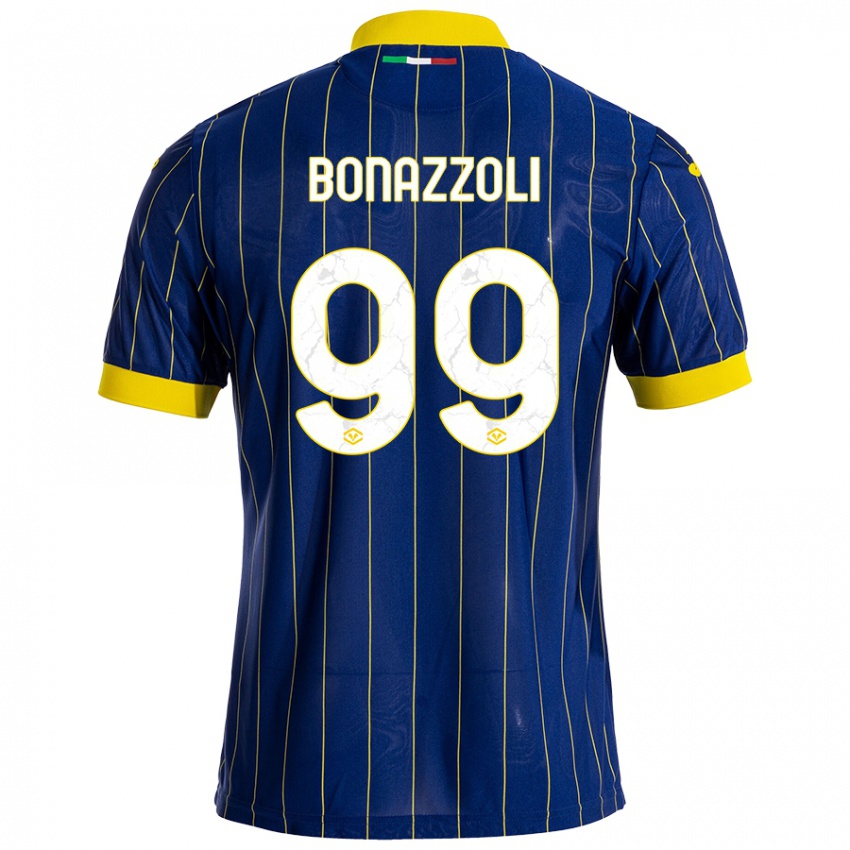 Uomo Maglia Federico Bonazzoli #99 Blu Giallo Kit Gara Home 2024/25 Maglietta