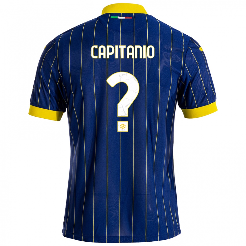 Uomo Maglia Alex Capitanio #0 Blu Giallo Kit Gara Home 2024/25 Maglietta