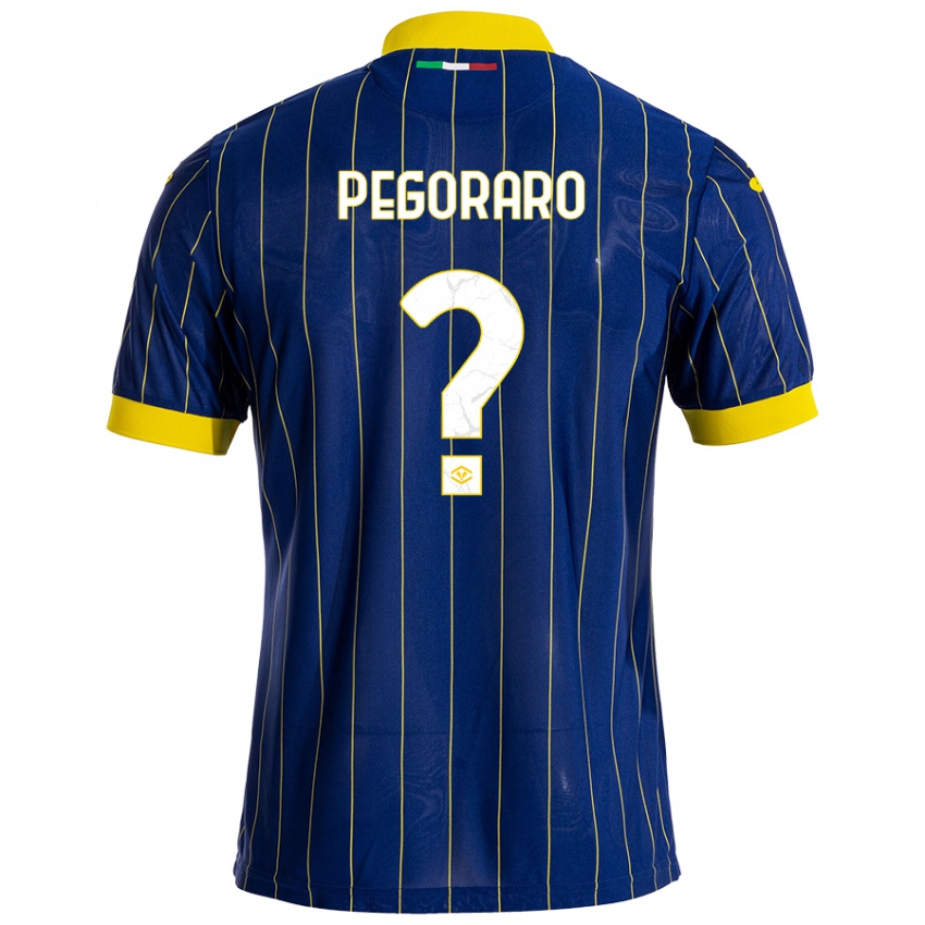 Uomo Maglia Leonardo Pegoraro #0 Blu Giallo Kit Gara Home 2024/25 Maglietta