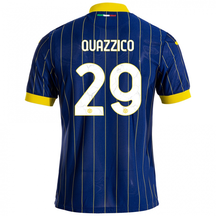 Uomo Maglia Francesca Quazzico #29 Blu Giallo Kit Gara Home 2024/25 Maglietta