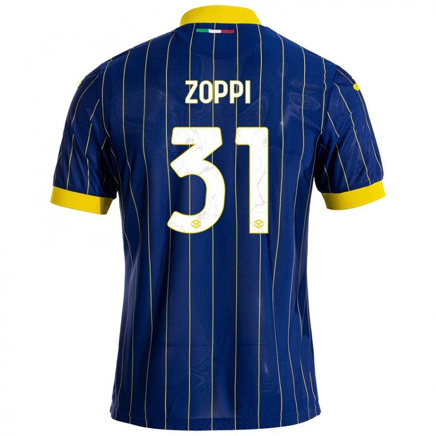 Uomo Maglia Sofia Zoppi #31 Blu Giallo Kit Gara Home 2024/25 Maglietta