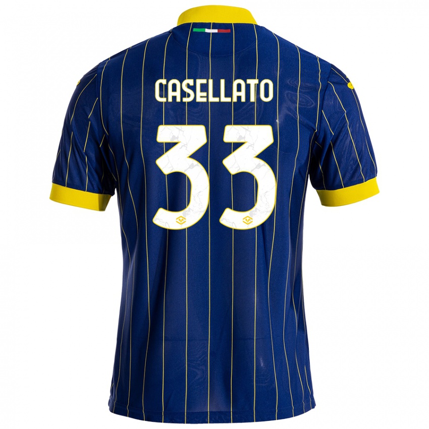 Uomo Maglia Elisa Casellato #33 Blu Giallo Kit Gara Home 2024/25 Maglietta