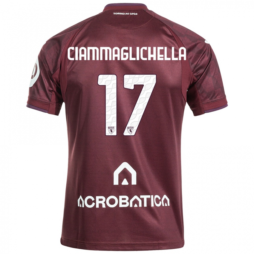 Uomo Maglia Aaron Ciammaglichella #17 Marrone Bianco Kit Gara Home 2024/25 Maglietta