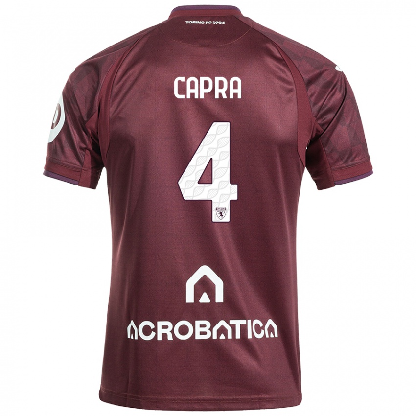 Uomo Maglia Valentina Capra #4 Marrone Bianco Kit Gara Home 2024/25 Maglietta