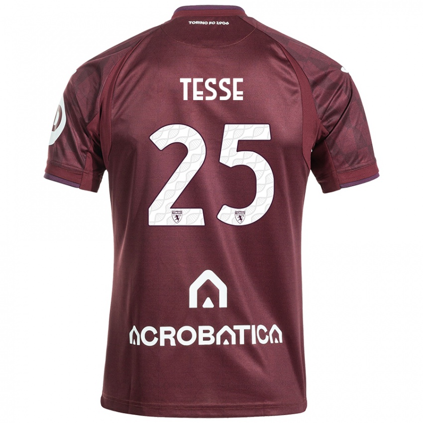 Uomo Maglia Manuela Tesse #25 Marrone Bianco Kit Gara Home 2024/25 Maglietta