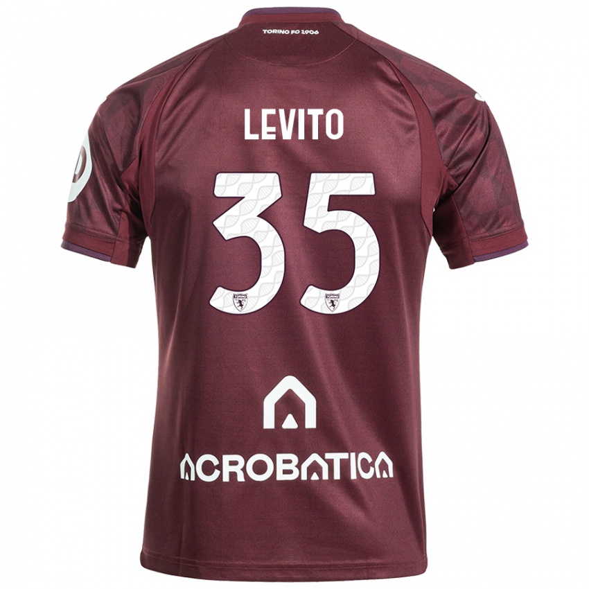 Uomo Maglia Isabeau Levito #35 Marrone Bianco Kit Gara Home 2024/25 Maglietta