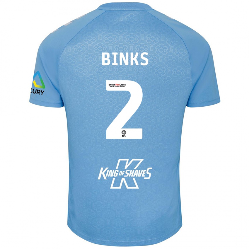 Uomo Maglia Luis Binks #2 Blu Bianco Kit Gara Home 2024/25 Maglietta