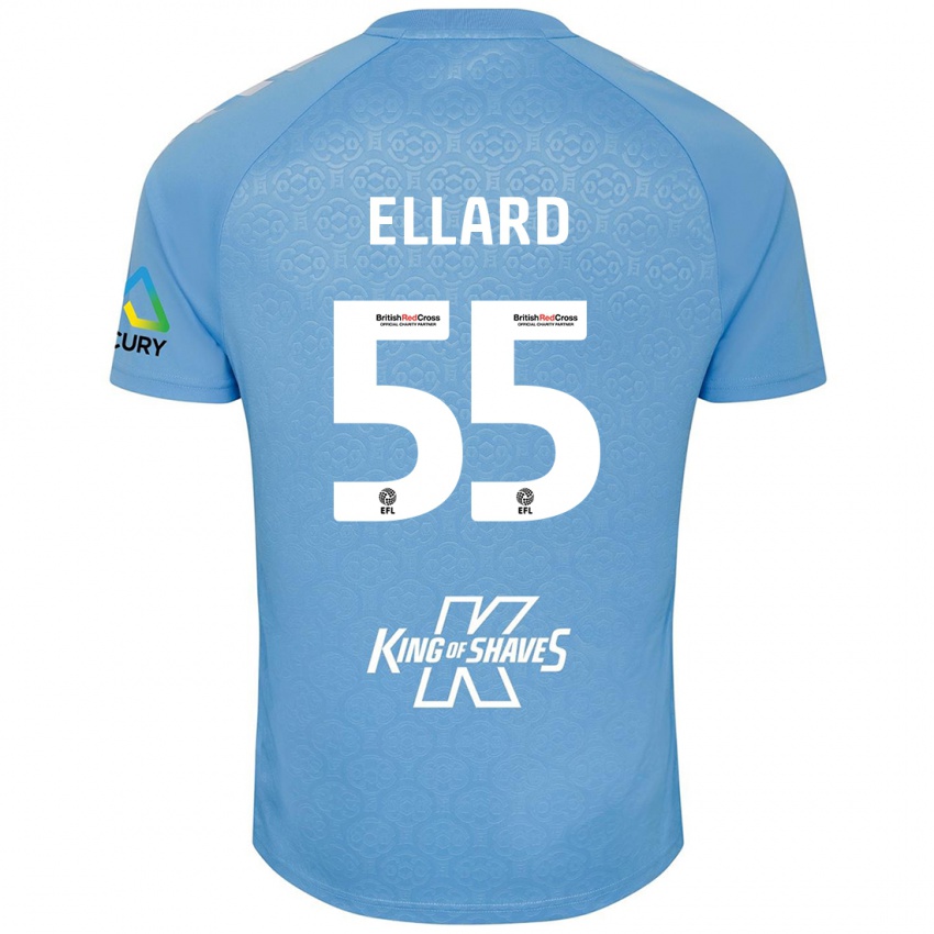 Uomo Maglia Aston Ellard #55 Blu Bianco Kit Gara Home 2024/25 Maglietta